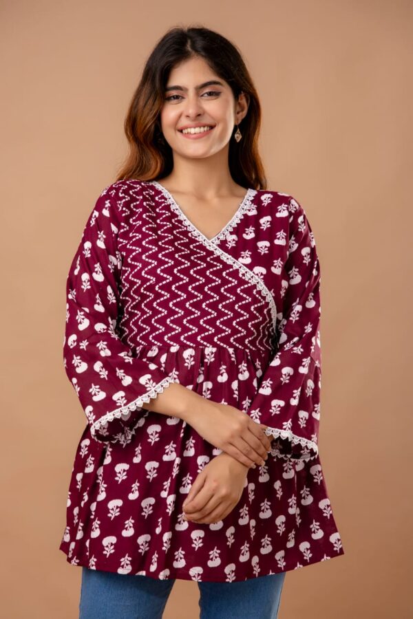 Short Top - Rayon Maroon