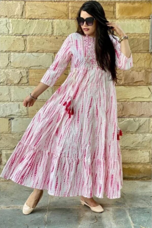 Umbrella Kurti - Rayon - Pink