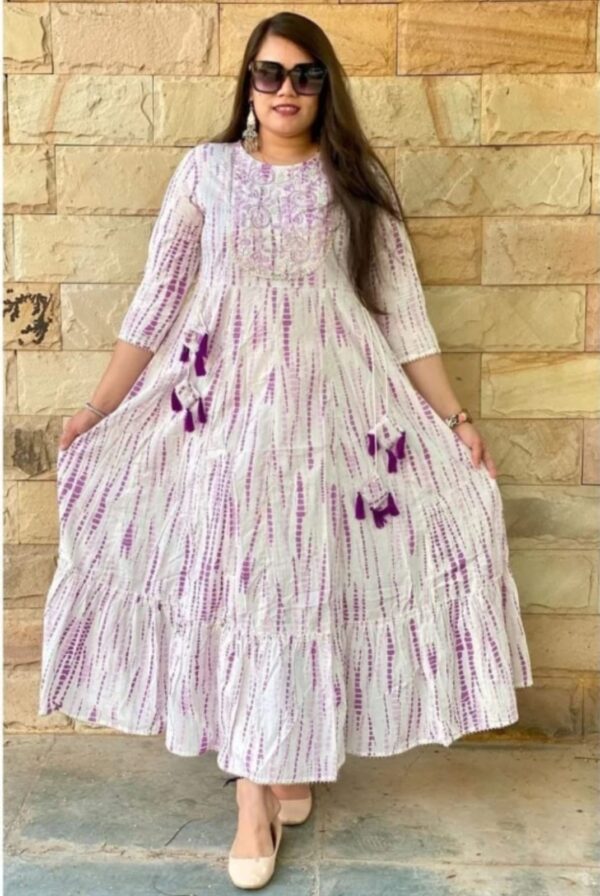 Umbrella Kurti - Rayon - Magenta